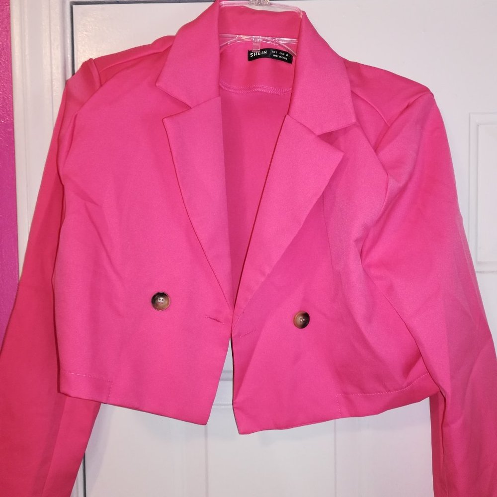 Pink cropped blazer